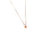Korean Pink Peach Heart with Pendent in  Rose Gold