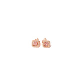 Pink Cubic Zirconia Stone Stud Earrings Rose gold