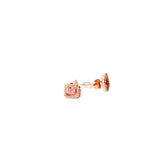 Pink Cubic Zirconia Stone Stud Earrings Rose gold