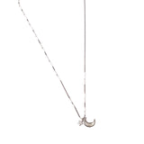 Moon to the stars Pendant and chain White Gold