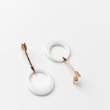 Milk White Ceramic with Errow Earings
