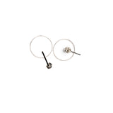Circle Dangle Earrings White Gold