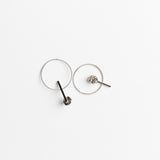 Circle Dangle Earrings White Gold