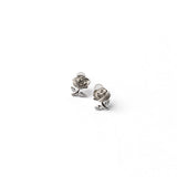 Elegant Rose Earring with Zircons - White Gold