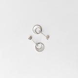 Sayonara Fashion half Moon shape with cz white gold Earings
