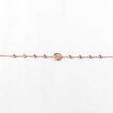 Evil Eye Bracelet studed with blue stones in Rose Gold