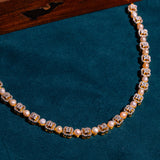 World Of Stars in Cz studed And Pearls Short Necklace With Earrings 18kt Gold Polish