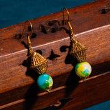 Parrot Green Stones Necklace With Earrings in 24kt Gold polish