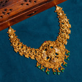 Deep Nakas Gandaberunda In CZ Studed Short Necklace 24kt Gold polish