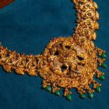 Deep Nakas Gandaberunda In CZ Studed Short Necklace 24kt Gold polish