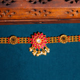 Deep Nakas Pink Kundan Choker 24kt Gold Polish