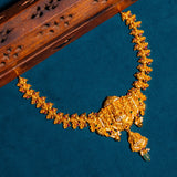 Deep Nakas MahaLakshmi Cz Studed Short Necklace in 24kt Gold polish