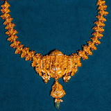 Deep Nakas MahaLakshmi Cz Studed Short Necklace in 24kt Gold polish