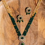 Green Gem Stone Pendant With Earrings in Mossinaite 18kt Gold Polish