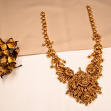 Deep Nakas Vijayalakshmi Long Necklace studded with CZ in 24kt Gold Polish