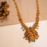 Deep Nakas Ganesha With Cz Studed Long Necklace in 24kt Gold Polish